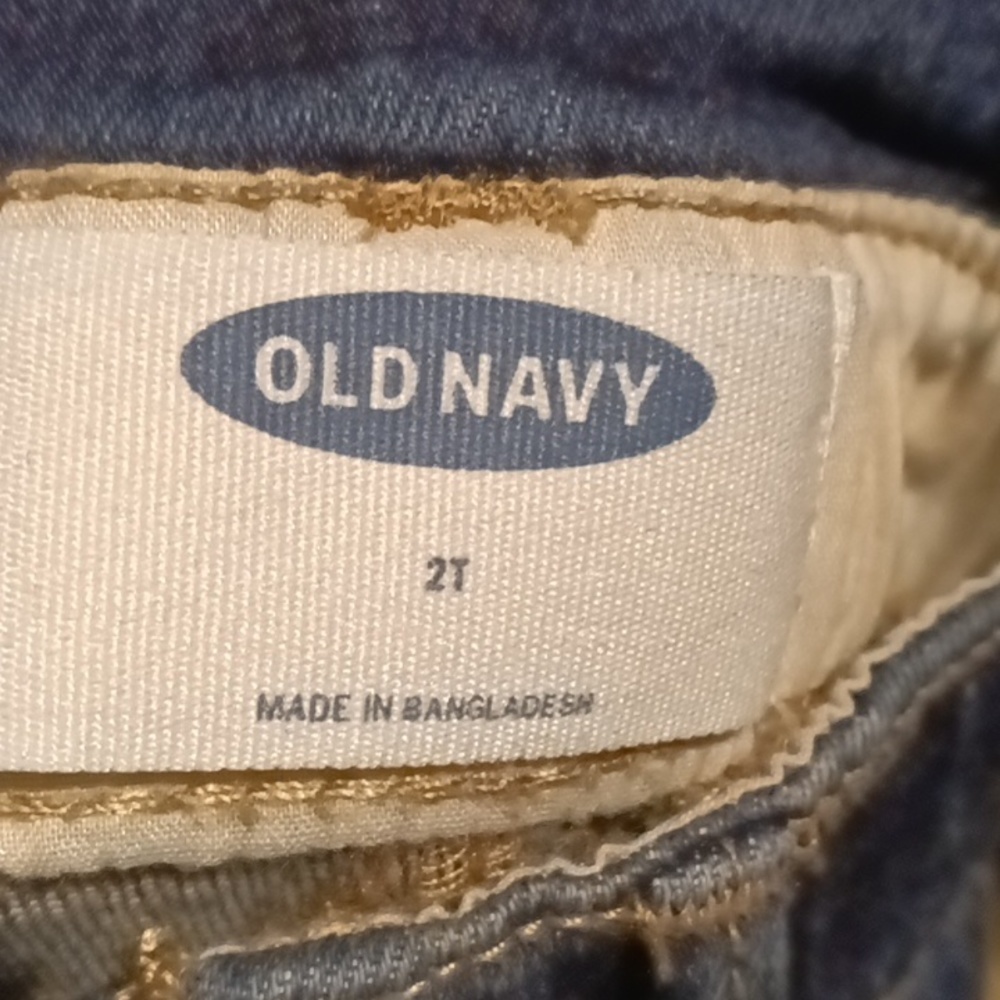 FINAL PRICE NWT OLD NAVY blue denim overalls w cuffed hems 2T